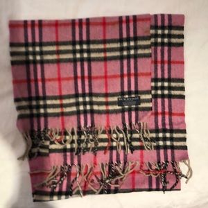 Pink Burberry Check Scarf